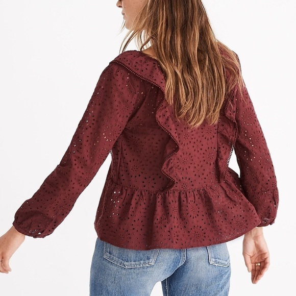 Madewell Eyelet Pom-Pom Top Large - Picture 3 of 10